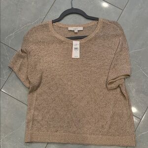 NWT! Loft, shimmery gold knit sweater. Size M